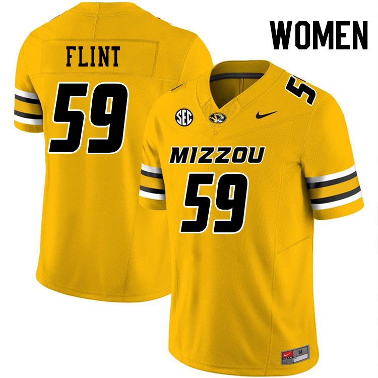 Women #59 Trey Flint Missouri Tigers College Football Jerseys Stitched-Gold